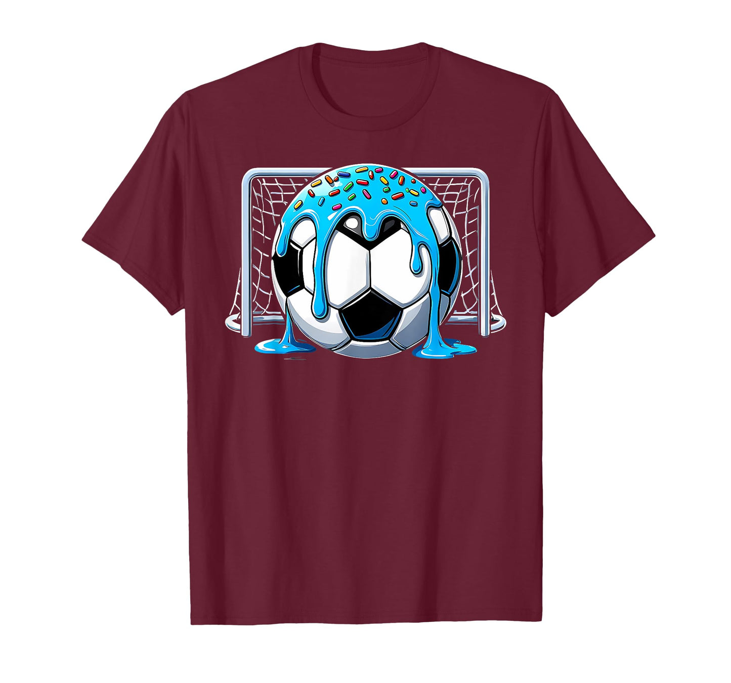 Soccer Ice Cream Drip with Sprinkles Men Women Kids T-Shirt