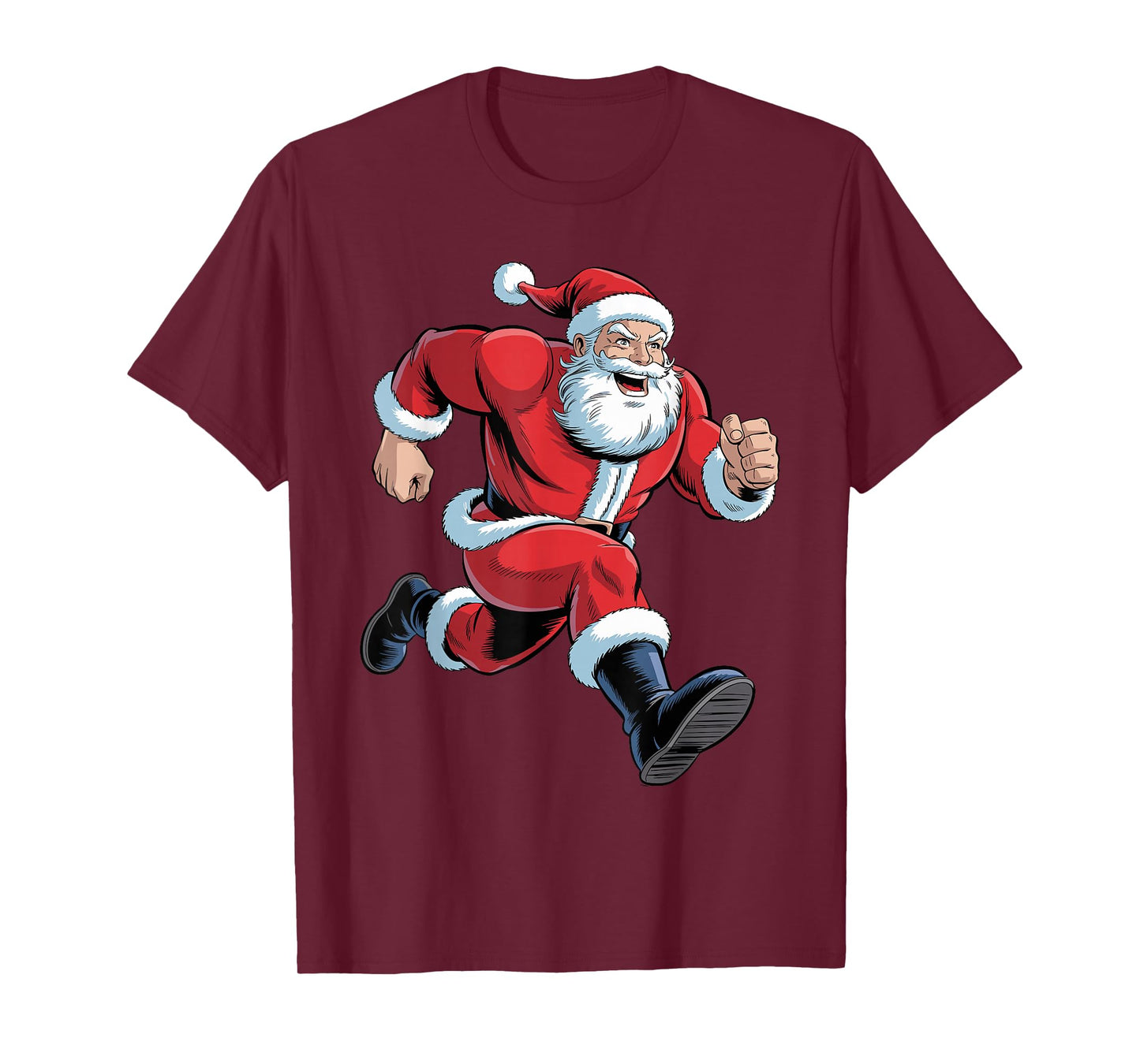 Santa Running Funny Christmas Cross Country XC Runner Pajama T-Shirt