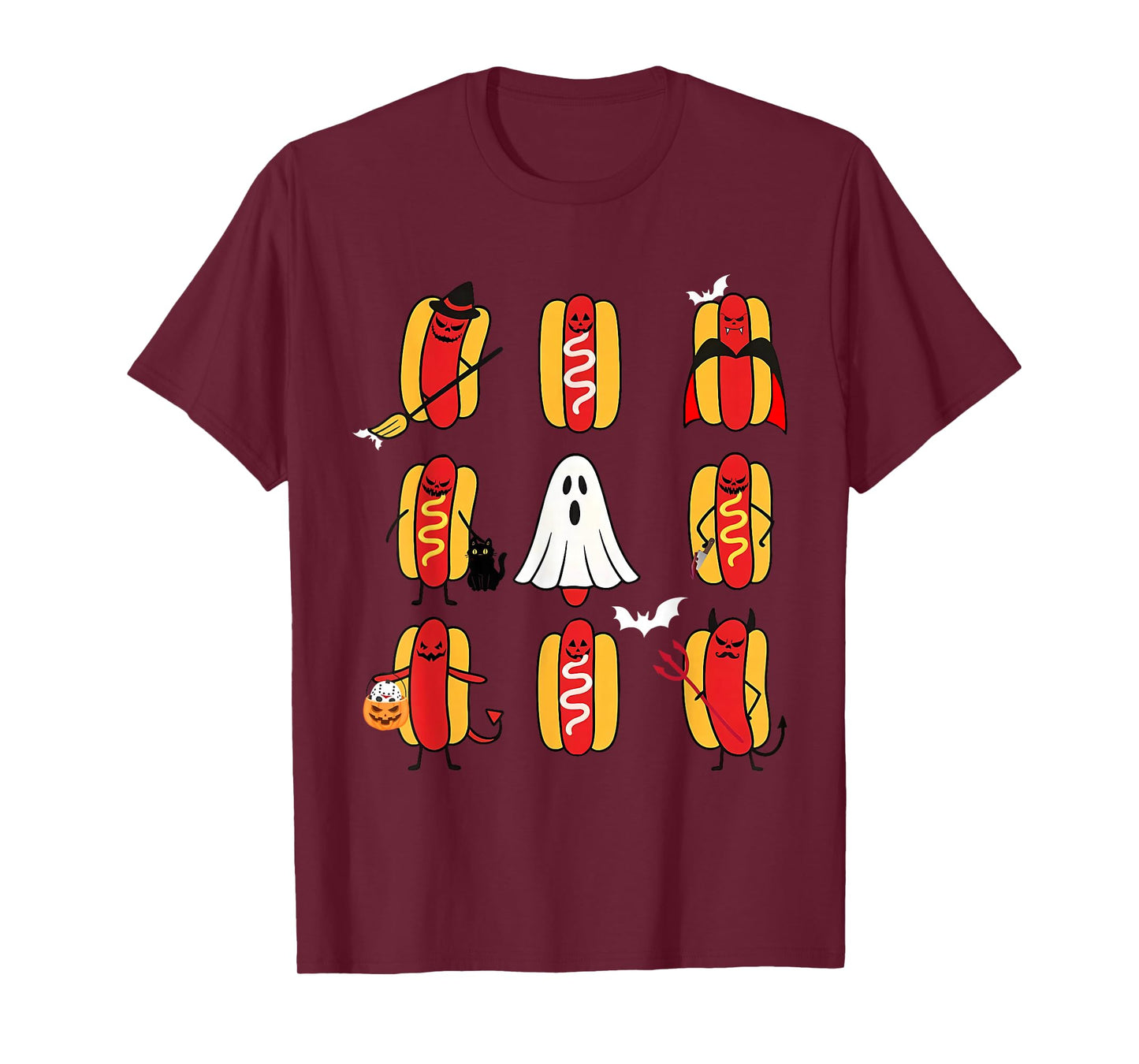 Cute Funny Halloweiners Hot Dog Ghosts Halloween Costume T-Shirt
