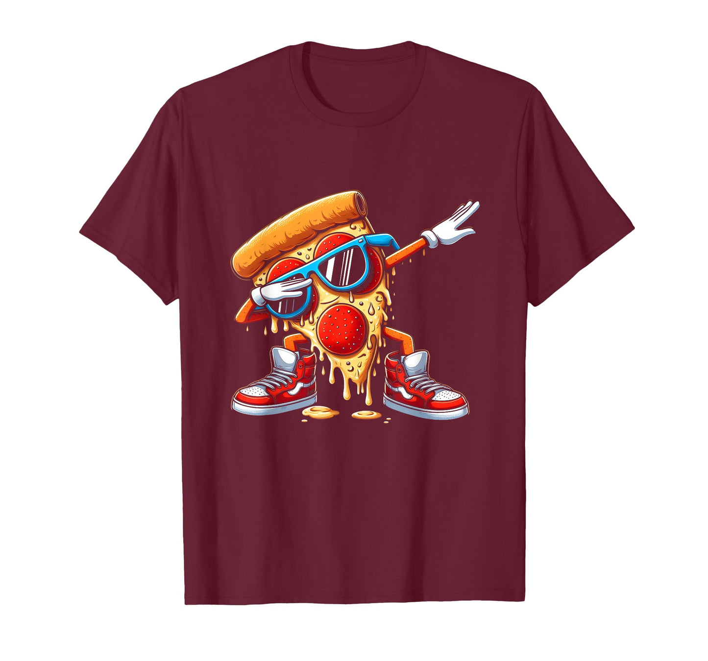 Dabbing Pizza Slice Dripping Fast Food Lovers Dab Dance T-Shirt