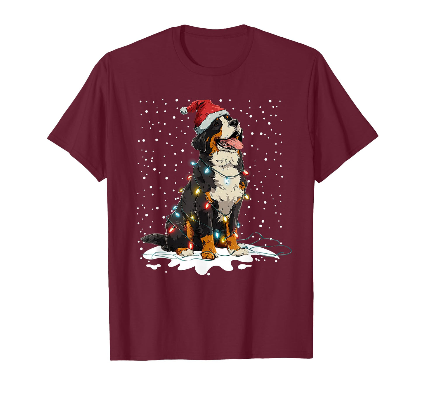 Bernese Mountain Dog Christmas Lights Pajama Men Women Kids T-Shirt