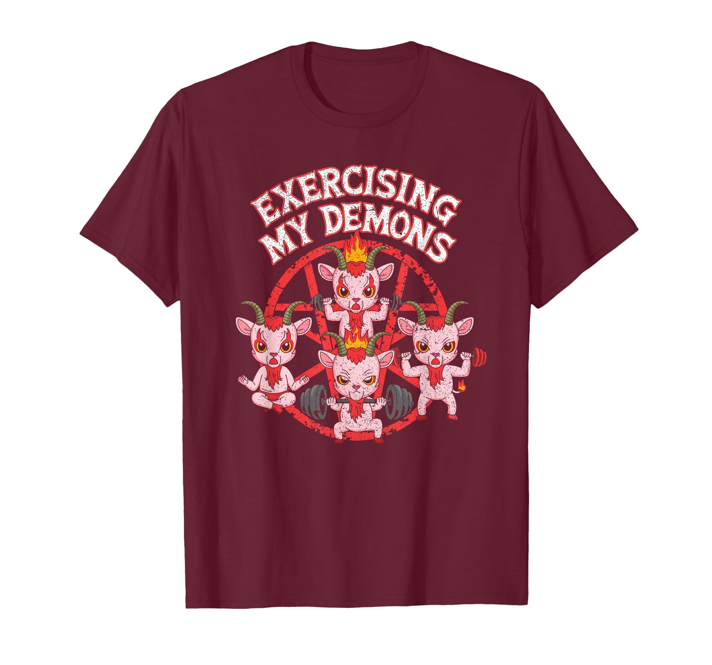 Exercising My Demons Funny Gym Workout Demon T-Shirt