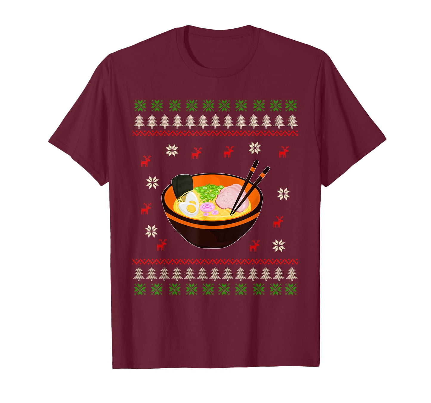 Ugly Christmas Ramen Noodle Anime Kawaii Japanese Ramen Bowl T-Shirt