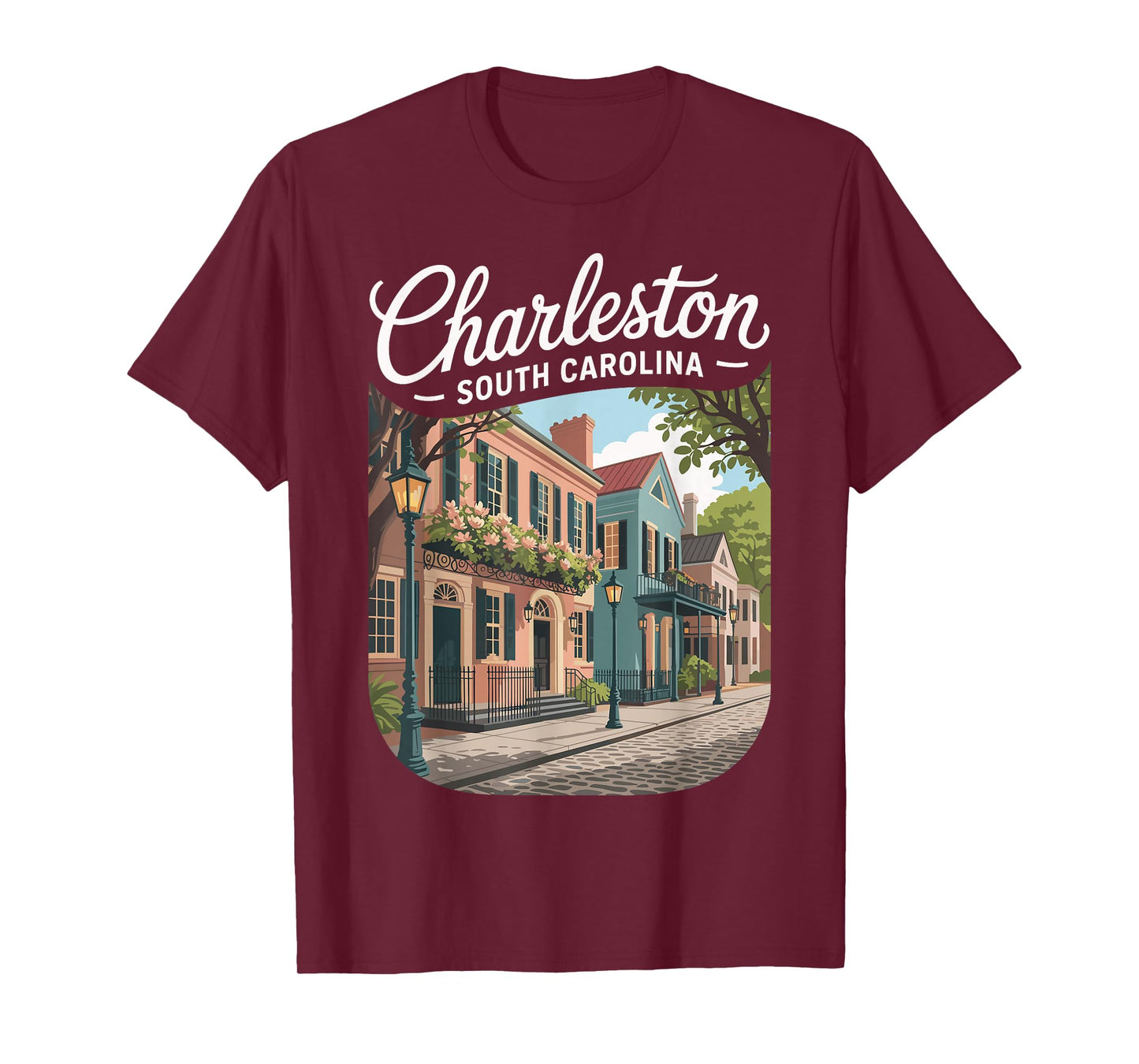 Charleston South Carolina pastel homes harbor Charleston T-Shirt