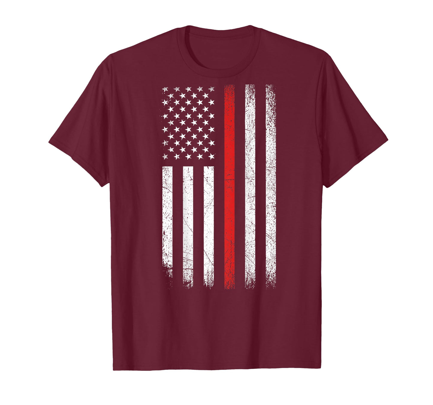 Thin Red Line American Flag Firefighter Support (ON Back) T-Shirt