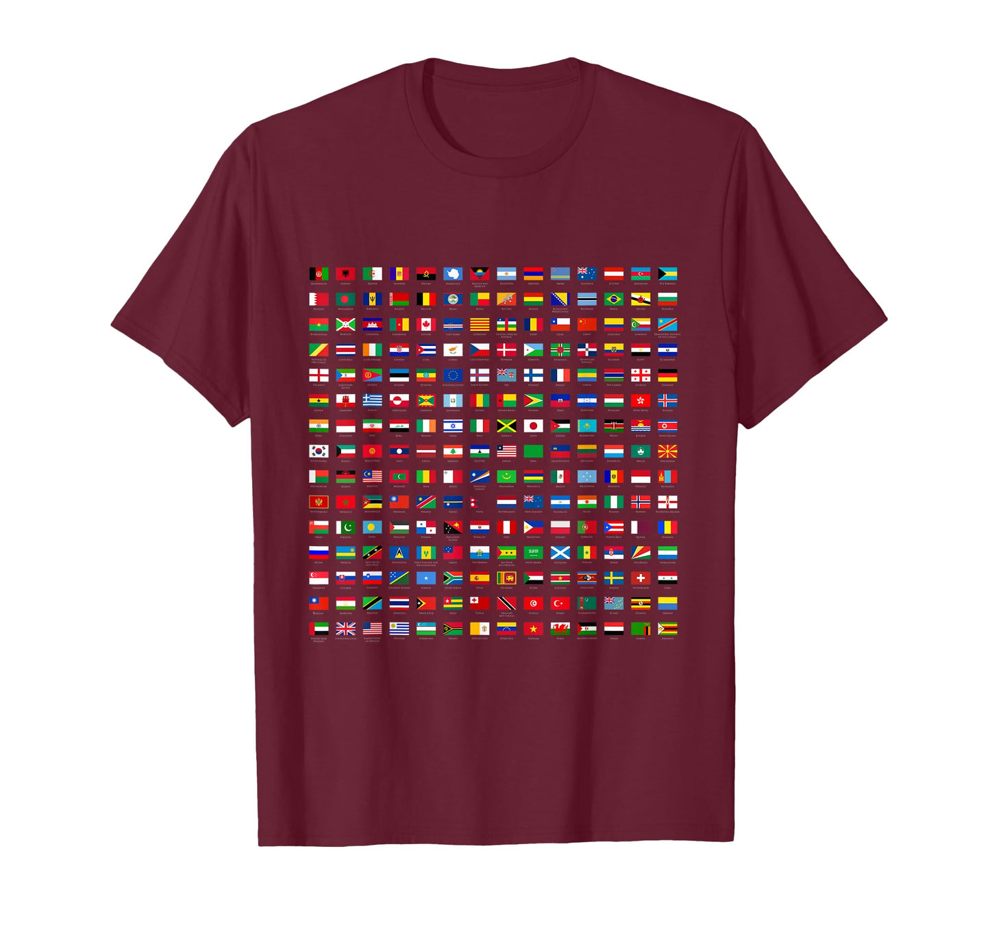 World Flags,Short Sleeve T-Shirt Cool Travel 210 Flag International Tee