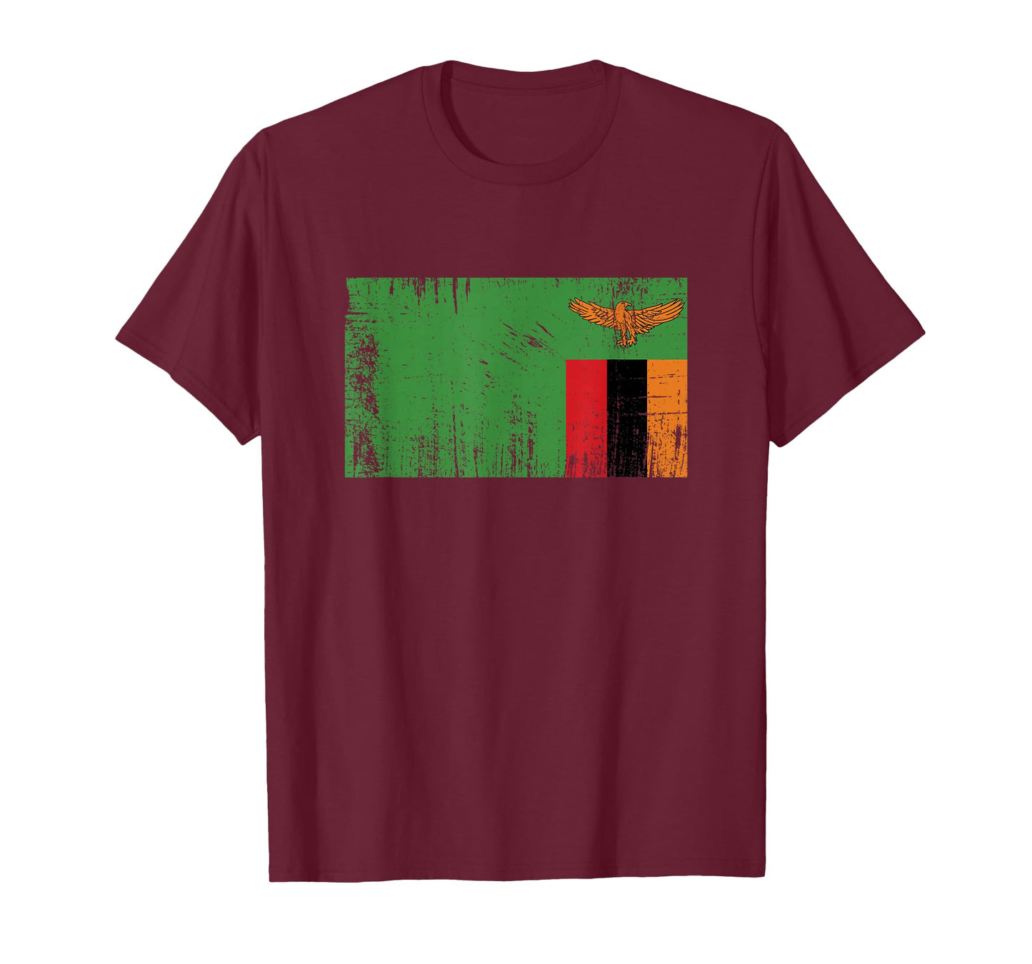 Retro Vintage Zambian Banner Flag Zambia Fan T-Shirt