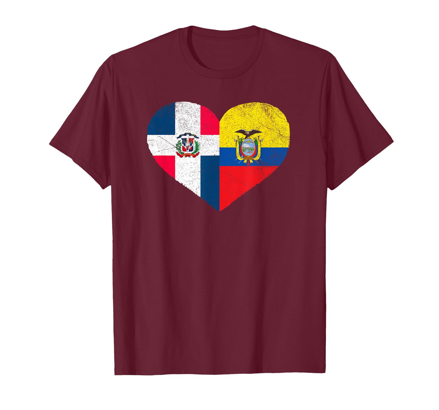 Dominican Ecuadorian Flag Heart Dominican Ecuador T-Shirt