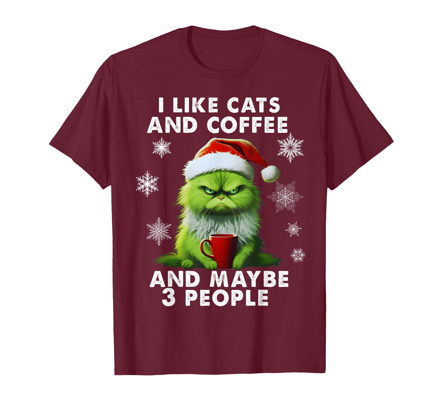 I Like Cats And Coffee And Maybe 3 People Funny Love Cats T-Shirt