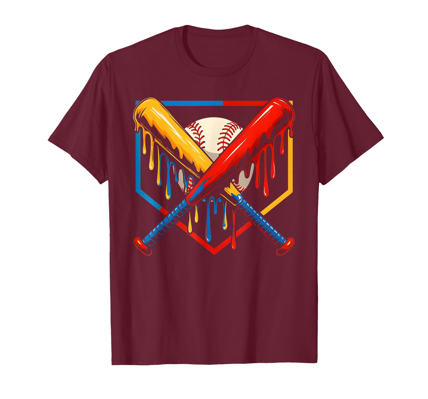 Baseball Ice Cream Drip Youth Back To school Baseball Stuff T-Shirt