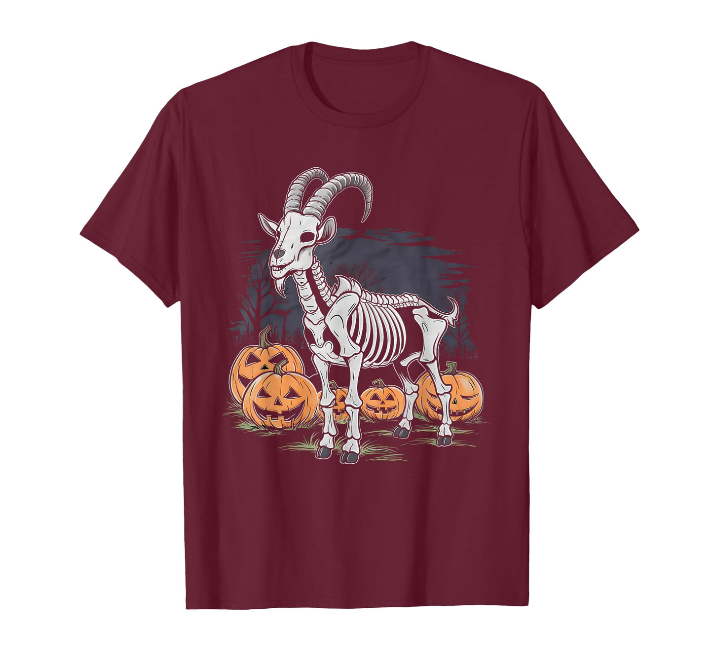 Spooky Goat Skeleton Halloween Creepy Gothic Funny Halloween T-Shirt