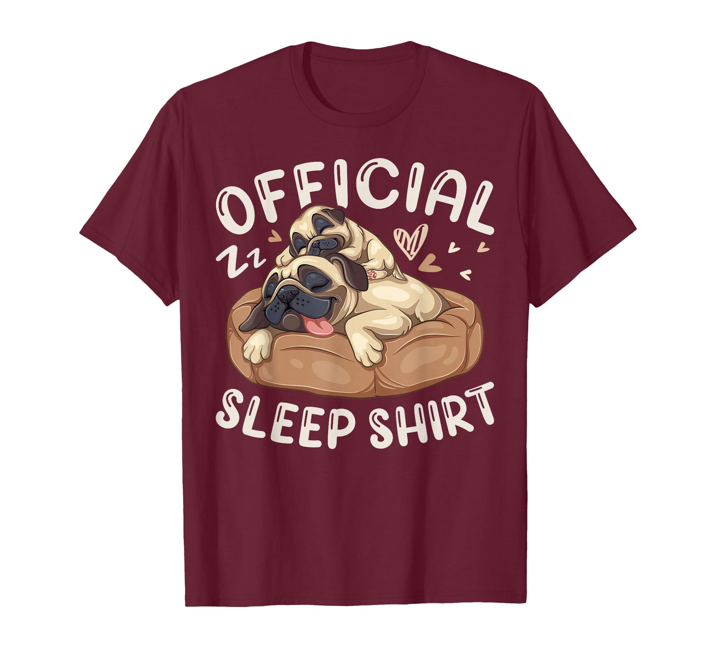 Official Sleep Shirt, Pug Dog with Puppy T-Shirt