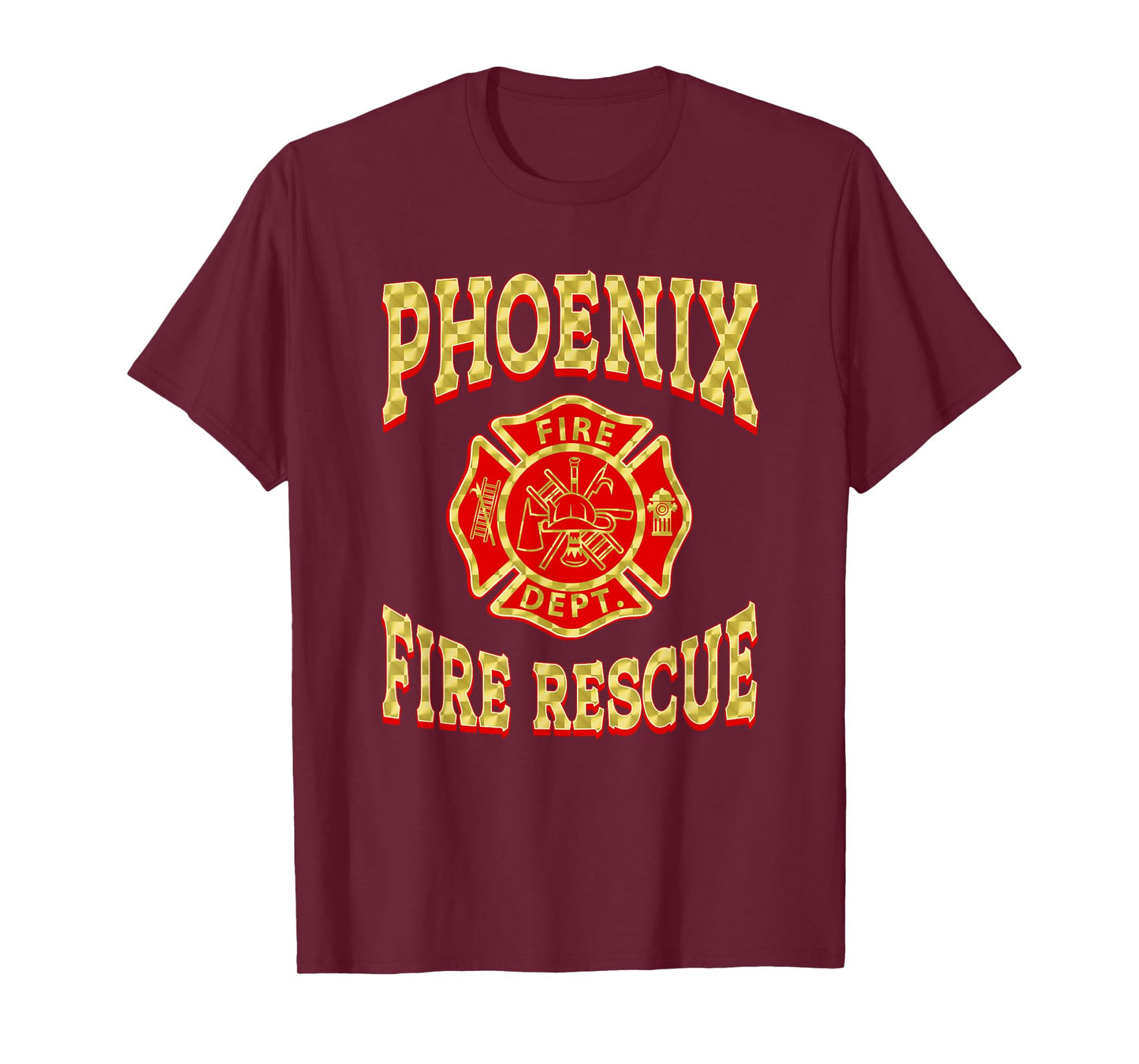 Retro Phoenix Fire Department Flag Patch Arizona Firefighter T-Shirt