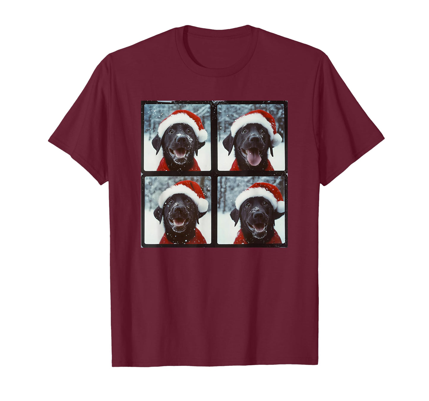 Labrador With Santa Hat Christmas Black Lab T-Shirt