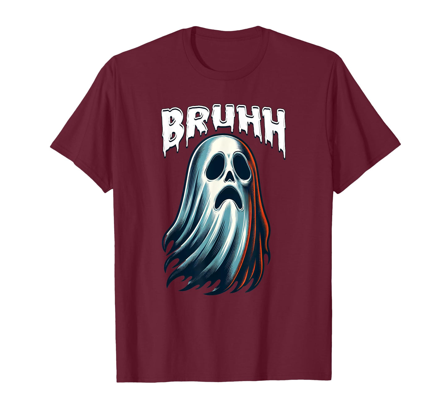 Bruh Ghost Spooky Halloween Ghost Face T-Shirt