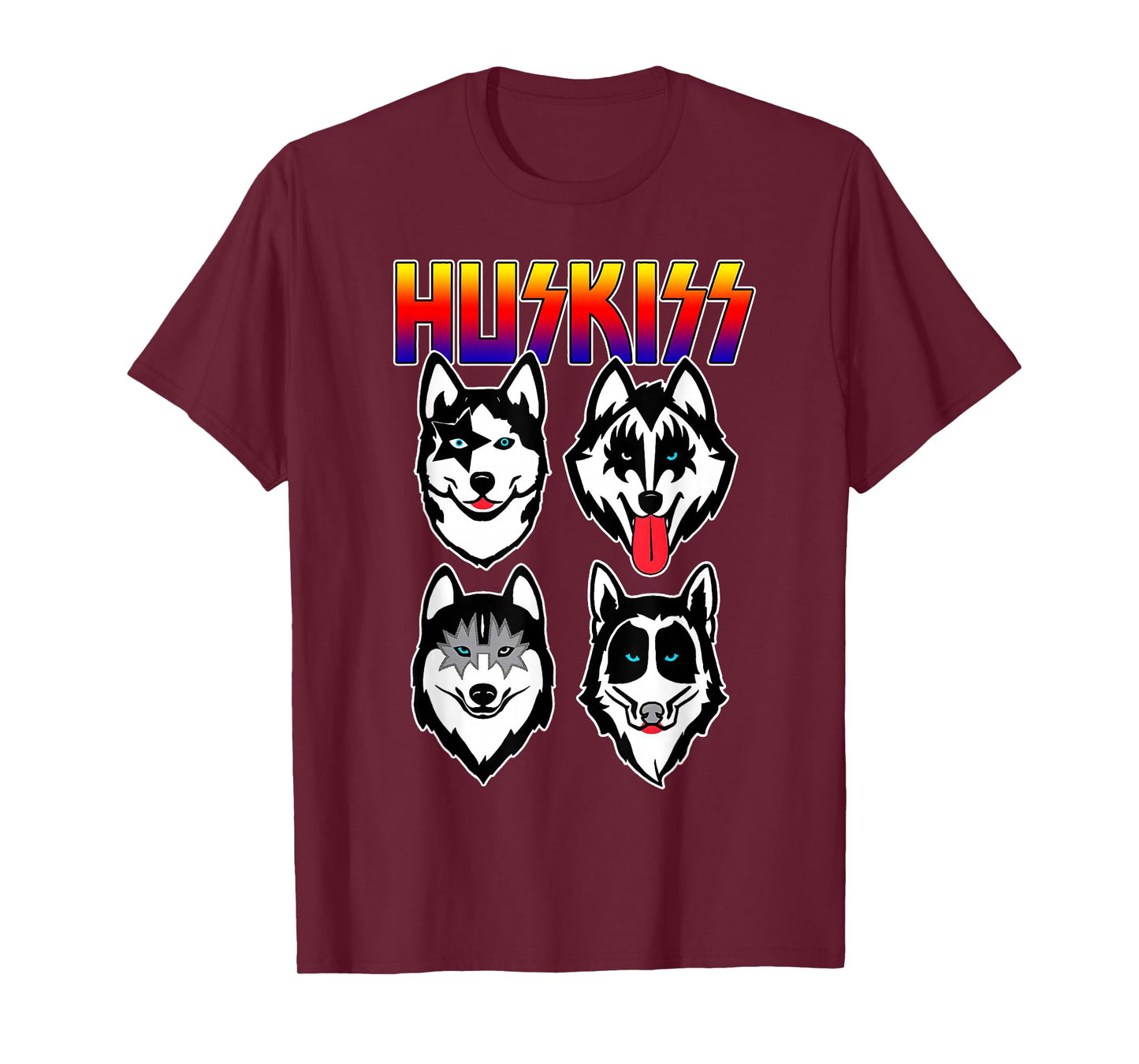 Huskiss Funny Dogs Puppy Rock Rockin Gift for Husky Lover T-Shirt
