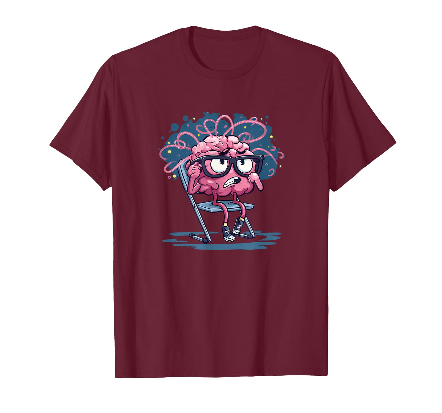 Funny Thinking Brain on School Chair Costume T-Shirt