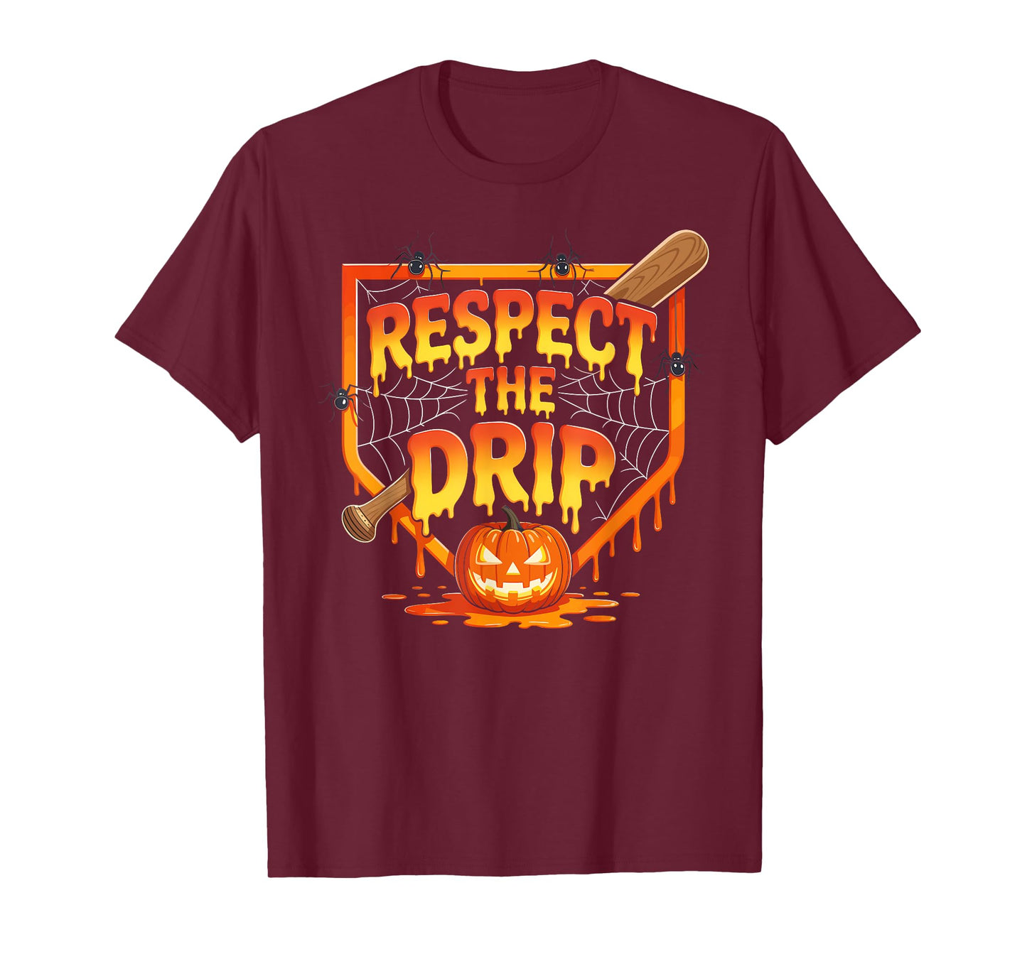 Respect The Drip Baseball Halloween Ice Cream Drip T-Shirt