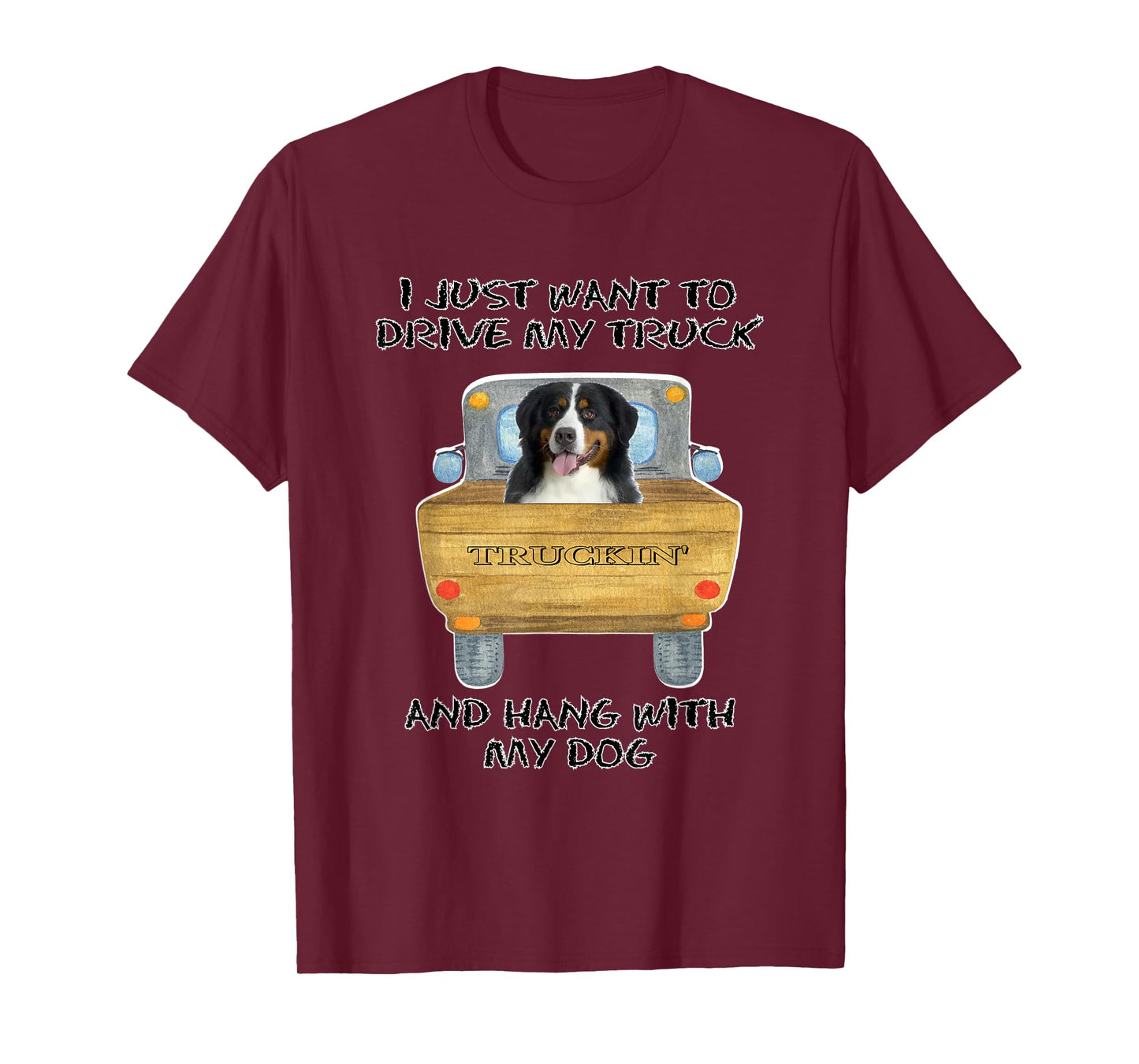 Truck Driving Dog Bernese Mountain Dog T-Shirt