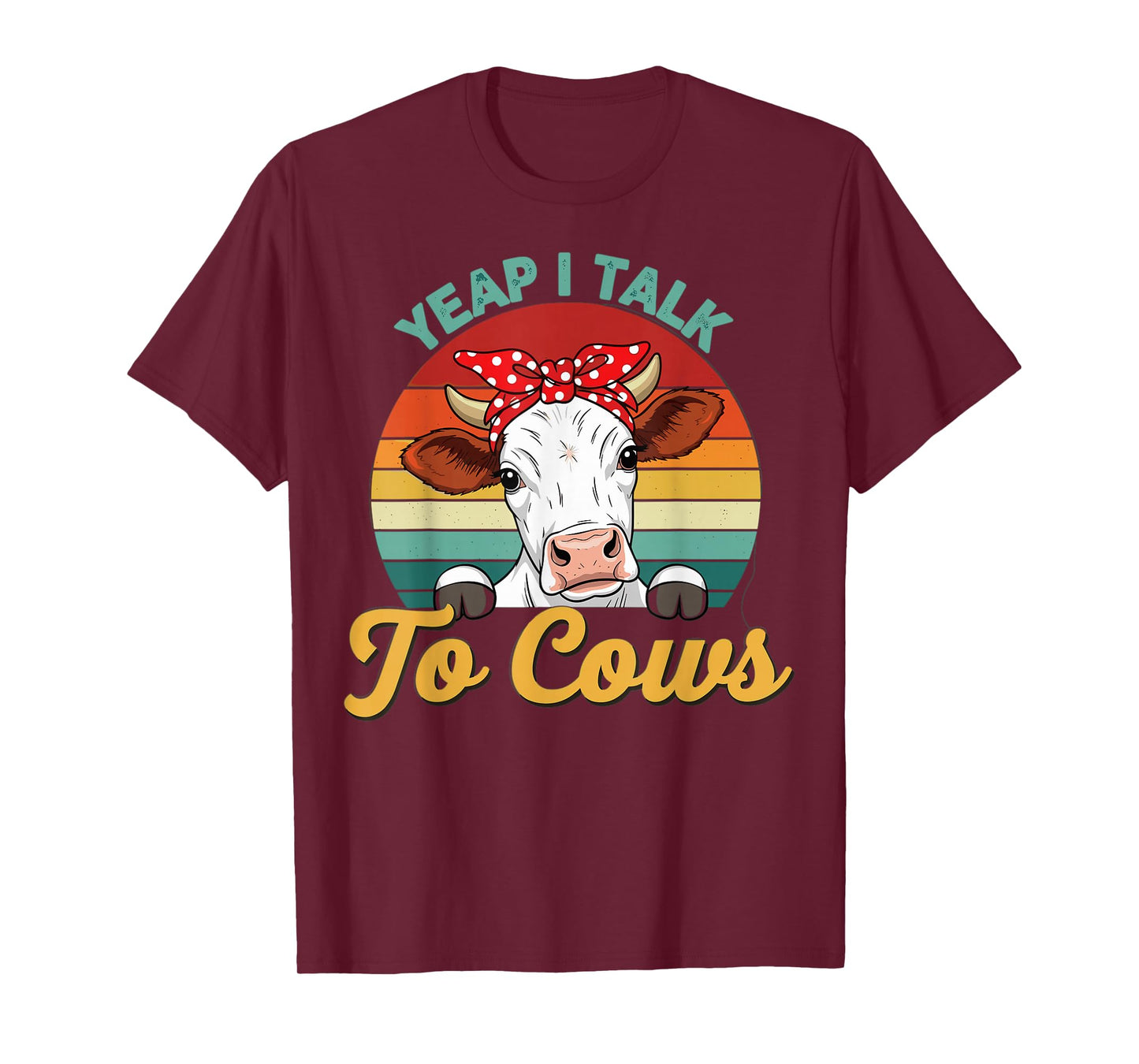 Funny Cow Lover Retro Farm Animal Talking Design T-Shirt