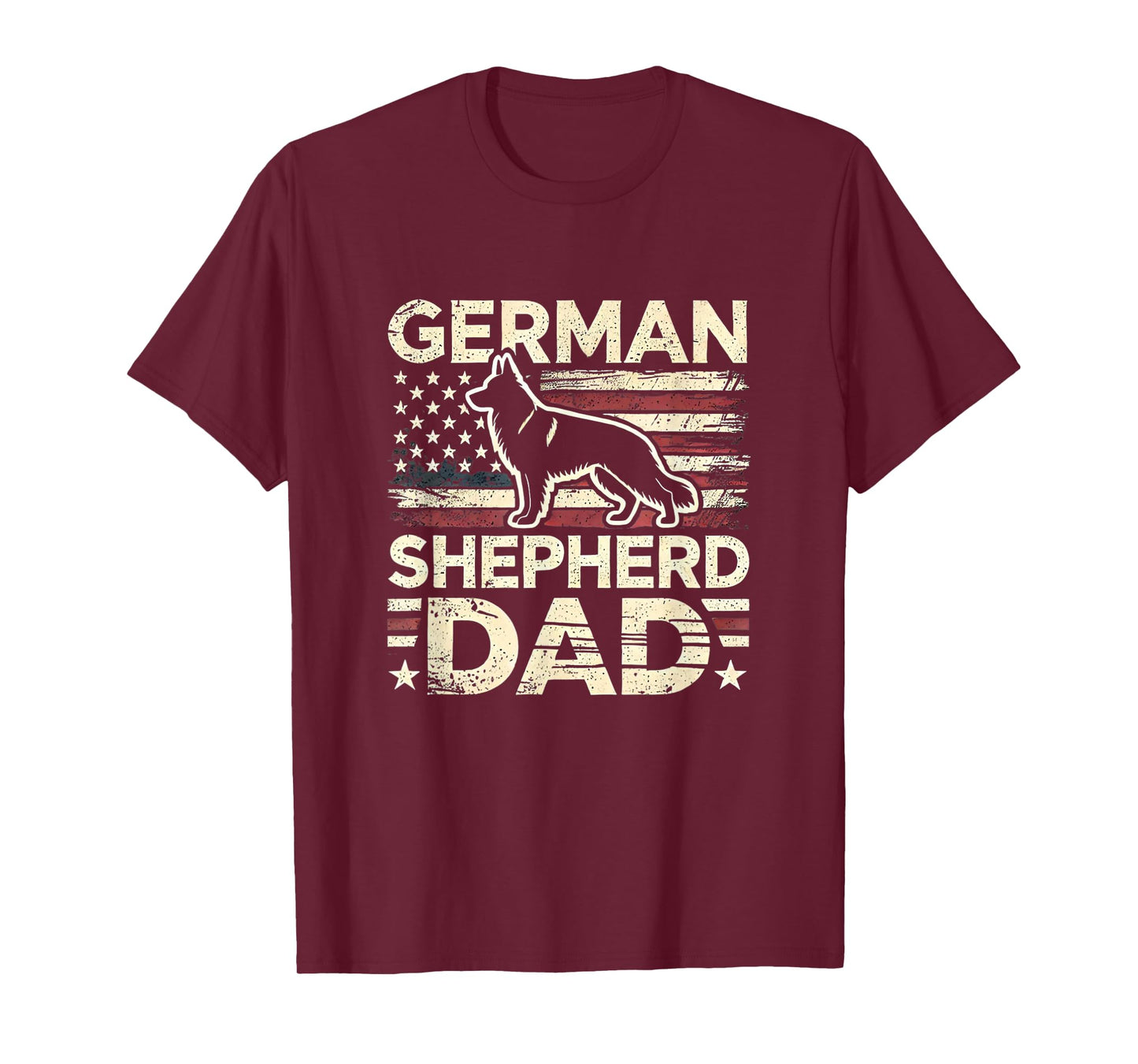 German Shepherd Dad Shirt American Flag German Shepherds T-Shirt