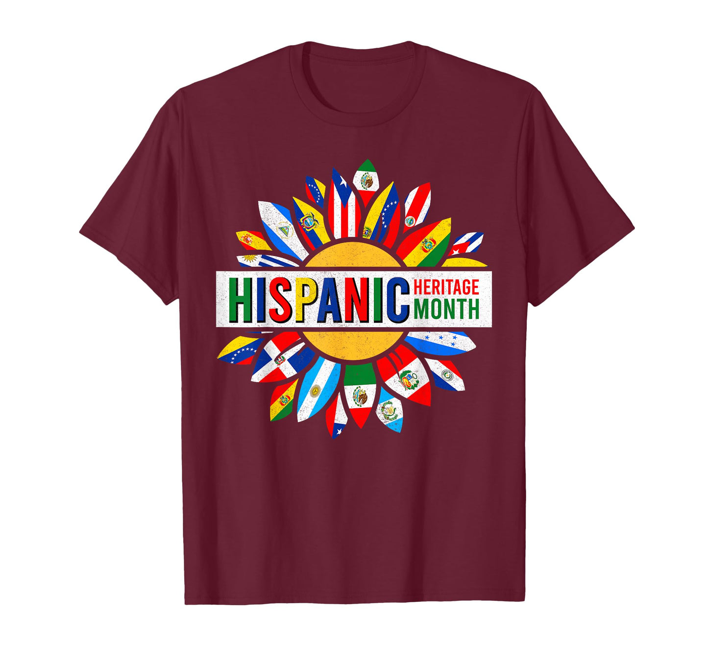 Hispanic Heritage Month Latino Countries Flags T-Shirt