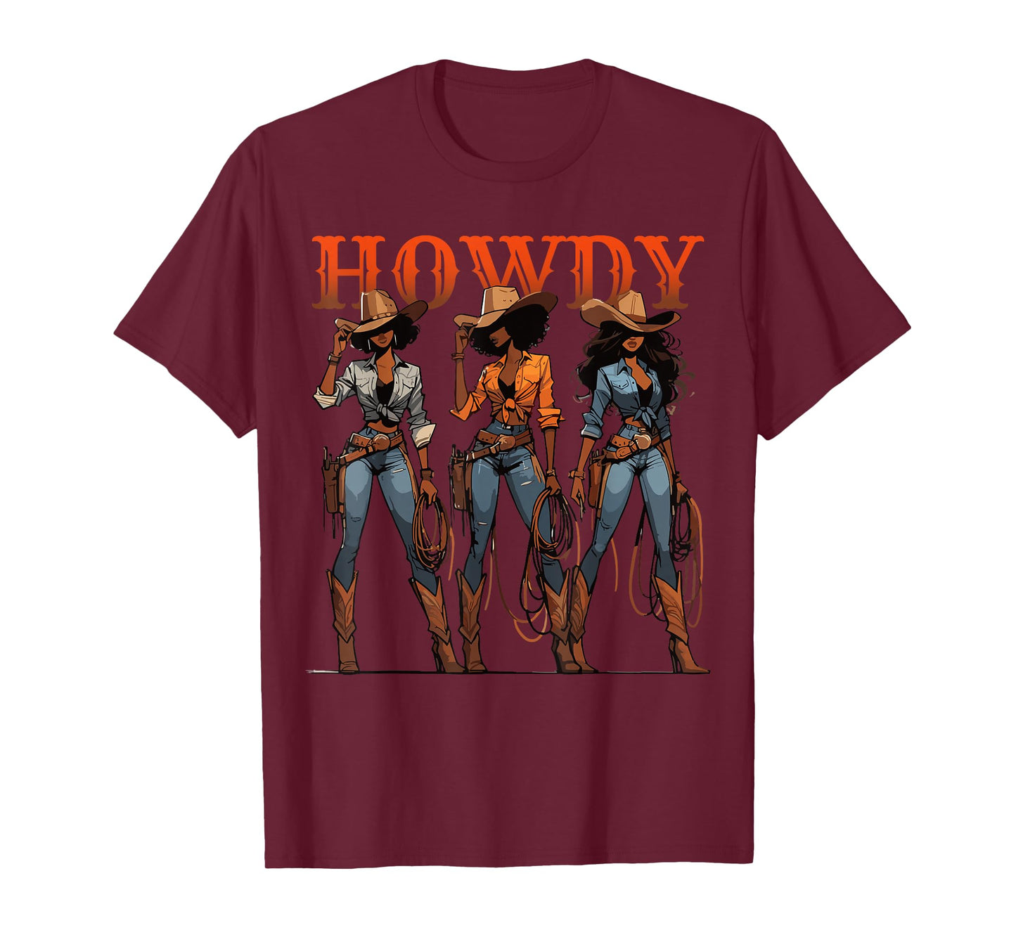 Black African American Cowgirl Western Country Texas Rodeo T-Shirt