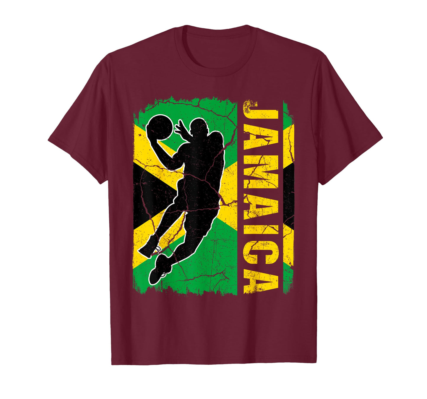 Jamaican Basketball Player Jamaica Flag Basketball Fans T-Shirt