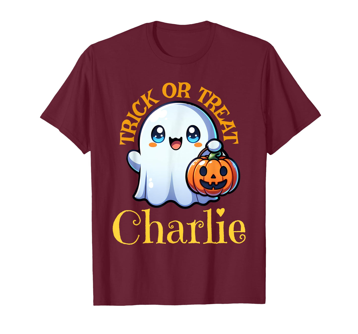 Charlie Personalized Name Cute Ghost Halloween T-Shirt