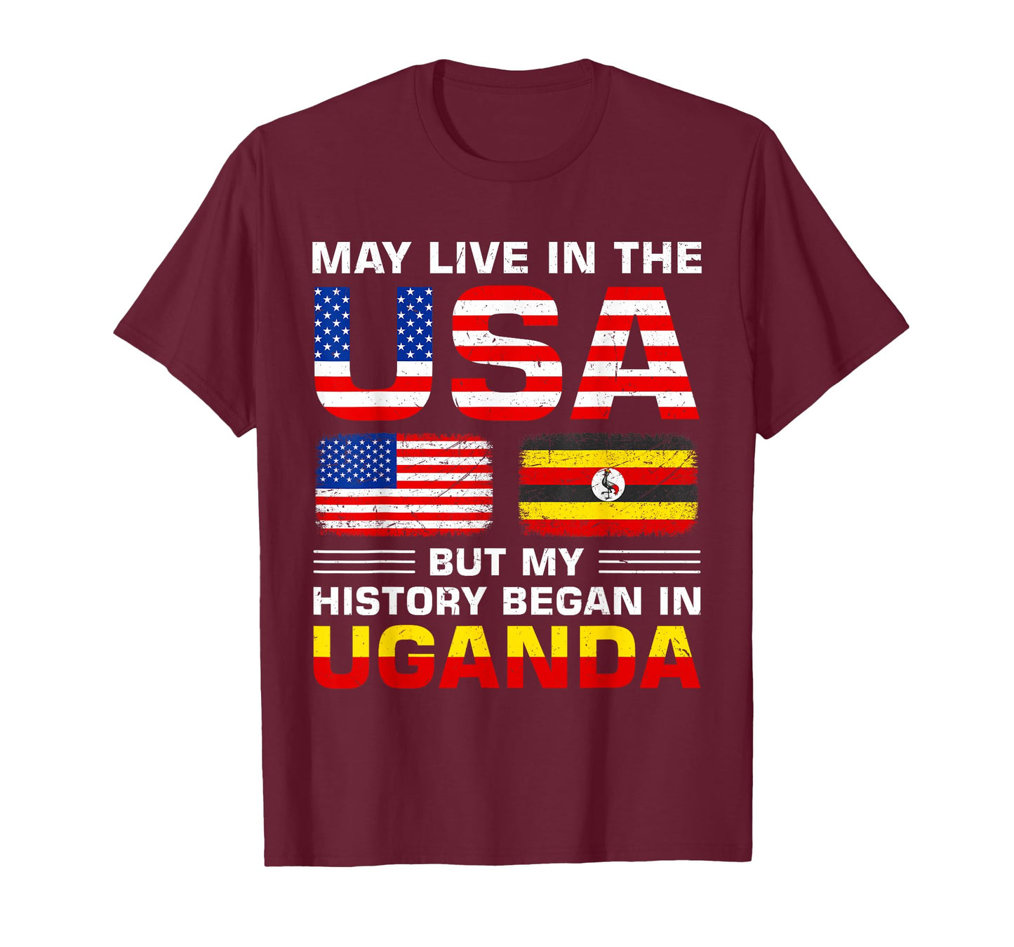 USA Flag America Uganda Flag Ugandan Roots Country T-Shirt