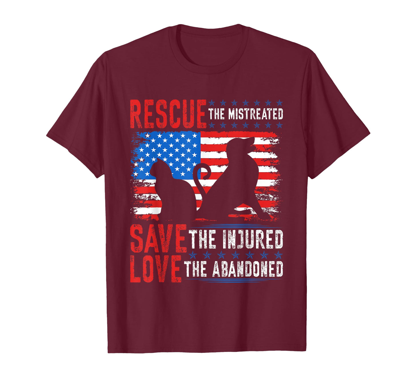 Rescue Save Love, Animal Rescue Dog Cat Lovers T-Shirt