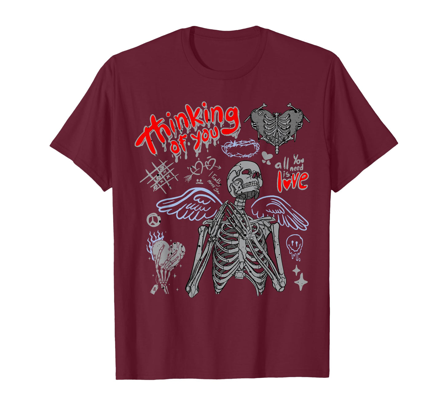 Thinking Skeleton Reimagined 5s Matching Tee For Men Women T-Shirt