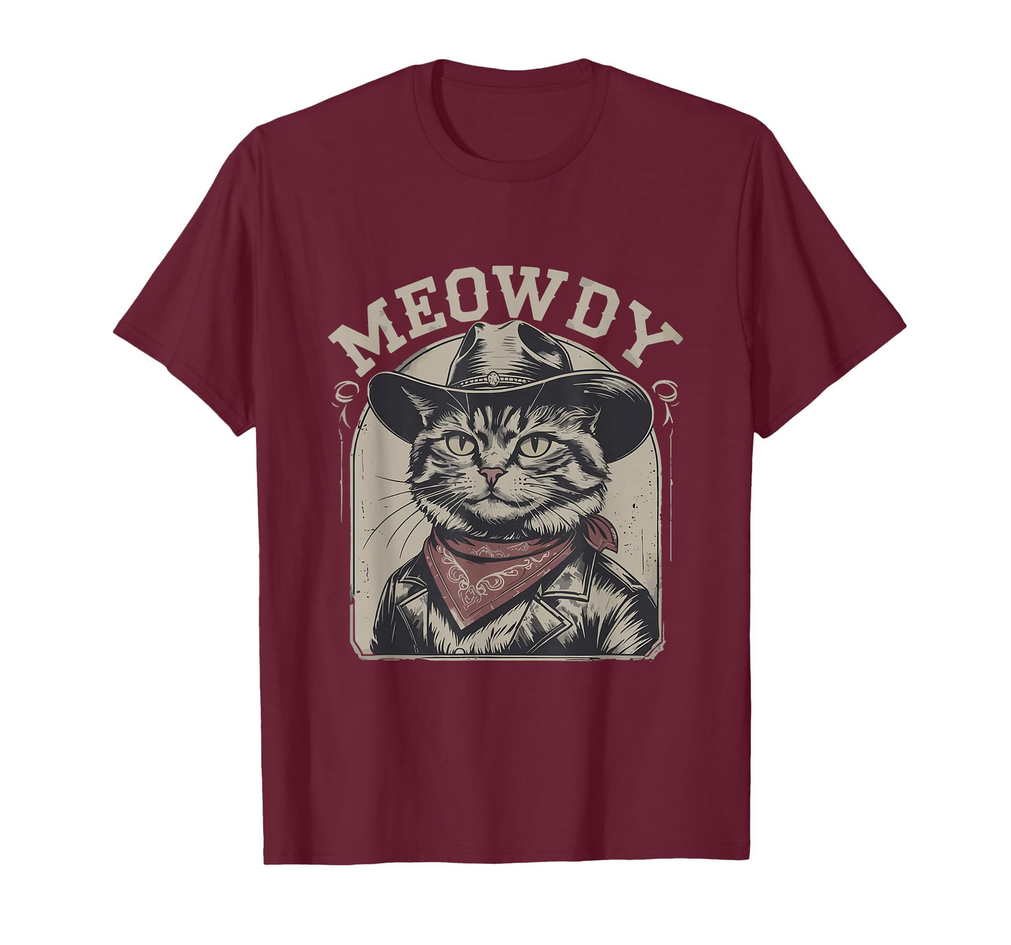 Meowdy Country Music Vintage Funny Western Cowboy Cat T-Shirt