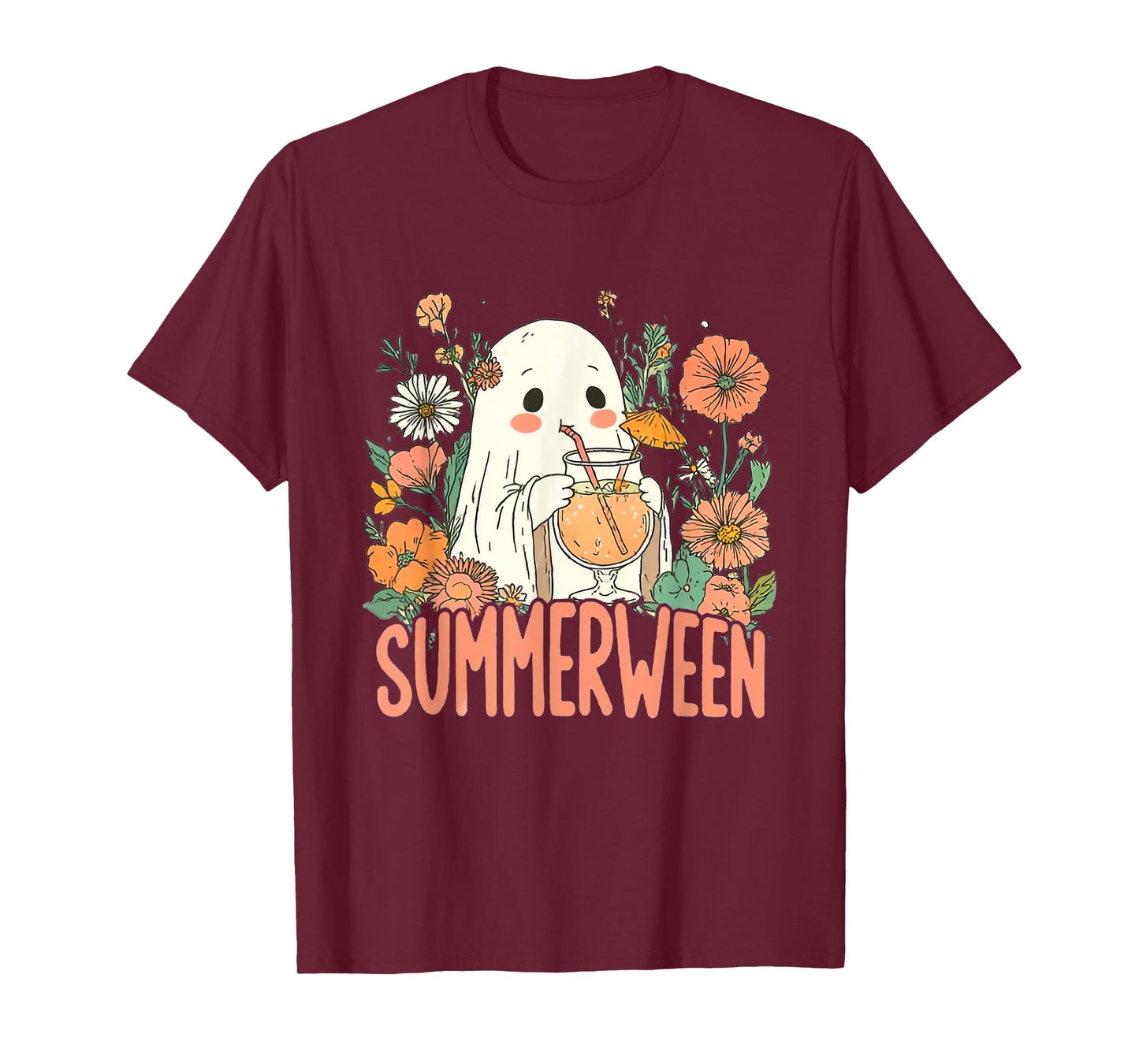 Retro SummerWeen Ghost Summer Halloween T-Shirt
