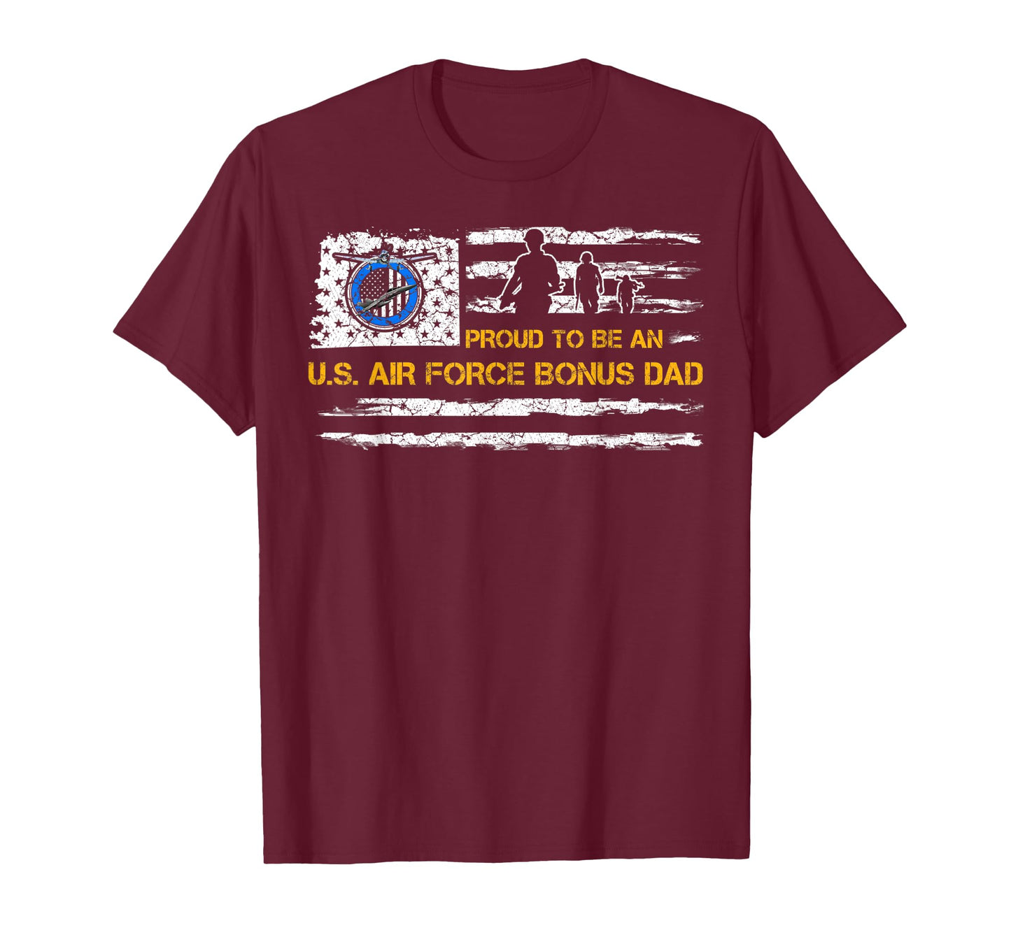 Vintage USA American Flag Proud To Be An Air Force Bonus Dad Women Men T-Shirt