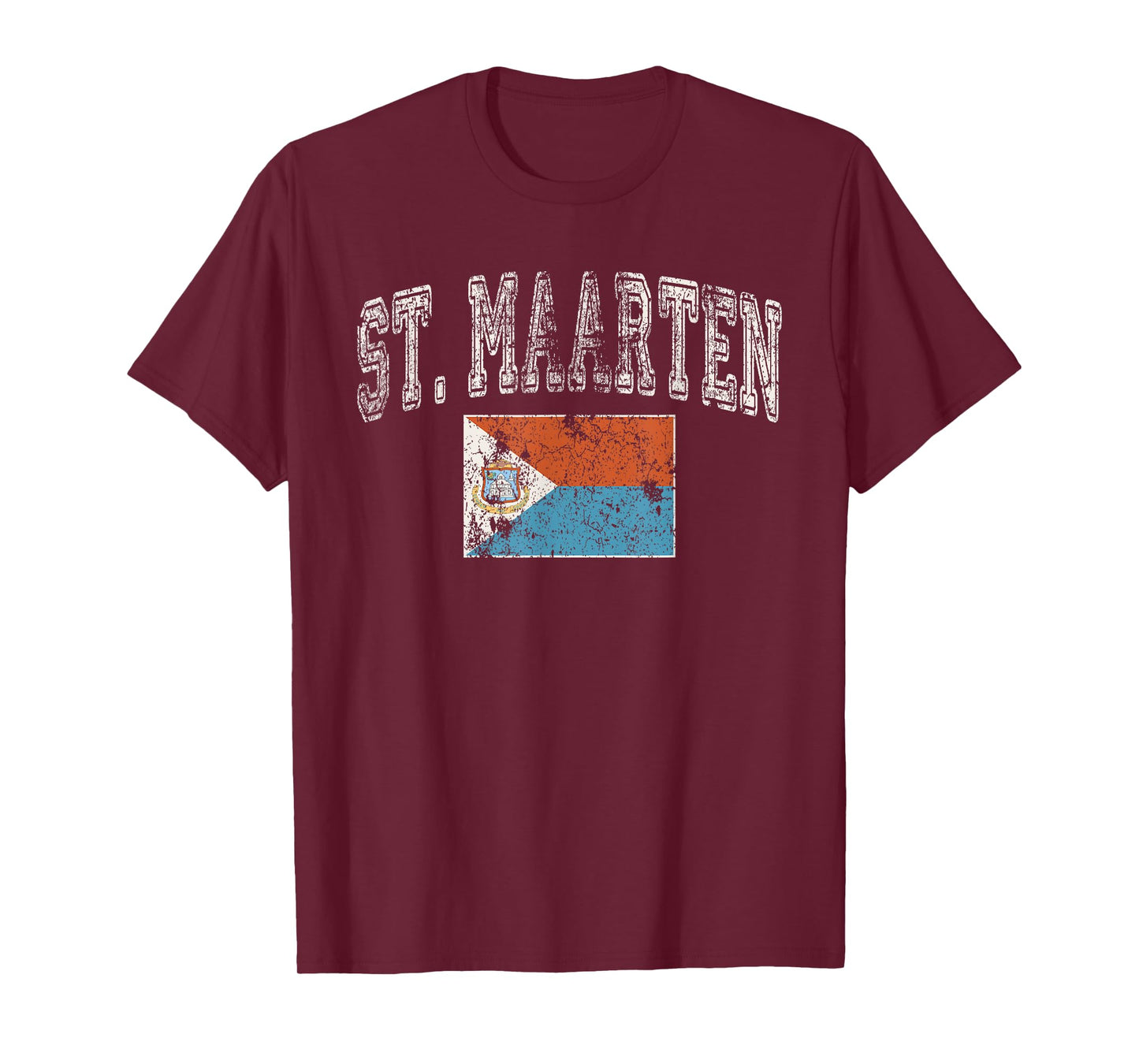 Vintage Retro Faded St Maarten Flag T-Shirt