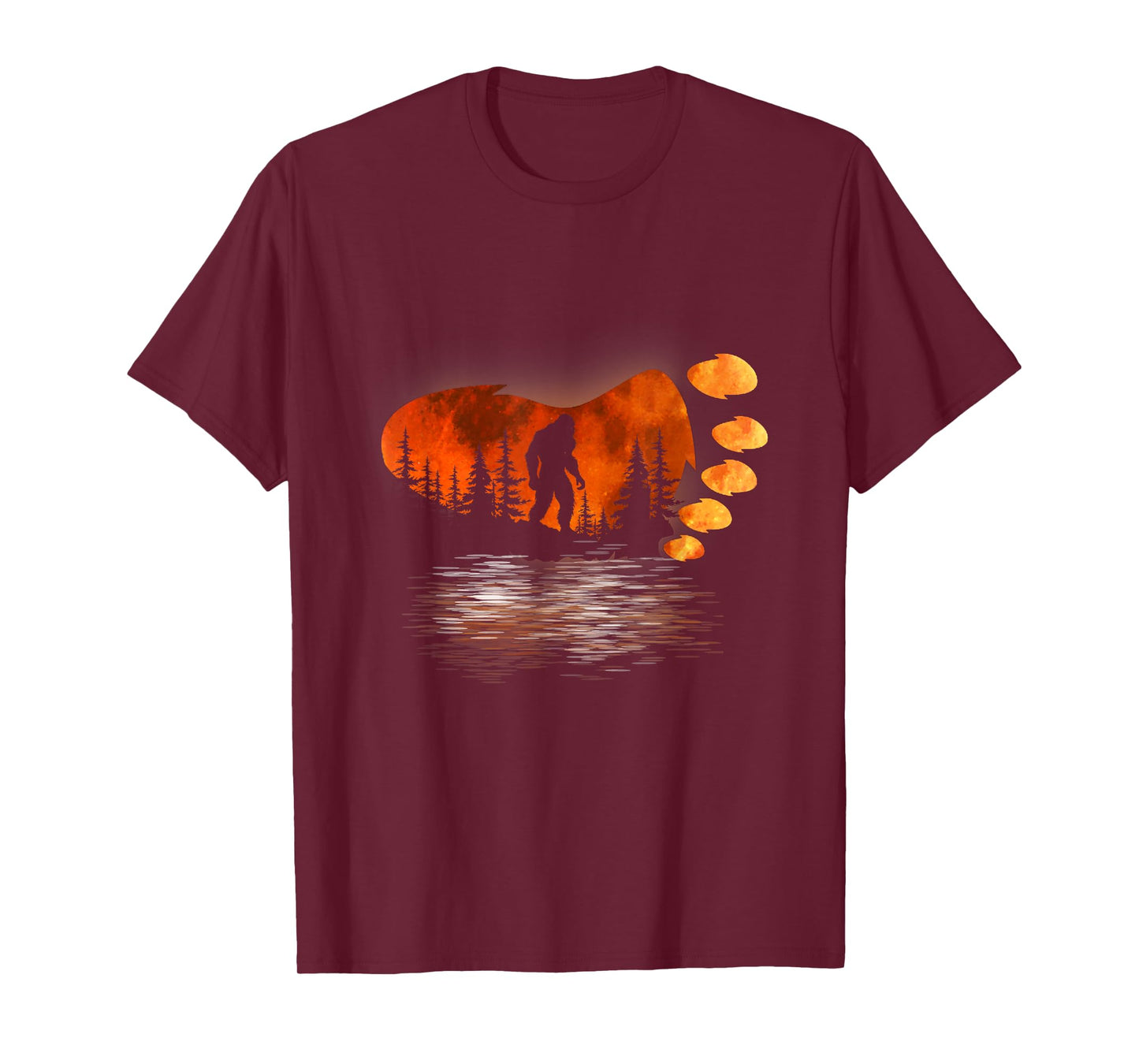 Bigfoot Sasquatch Full Moon In The Forest For Men Women Kids T-Shirt