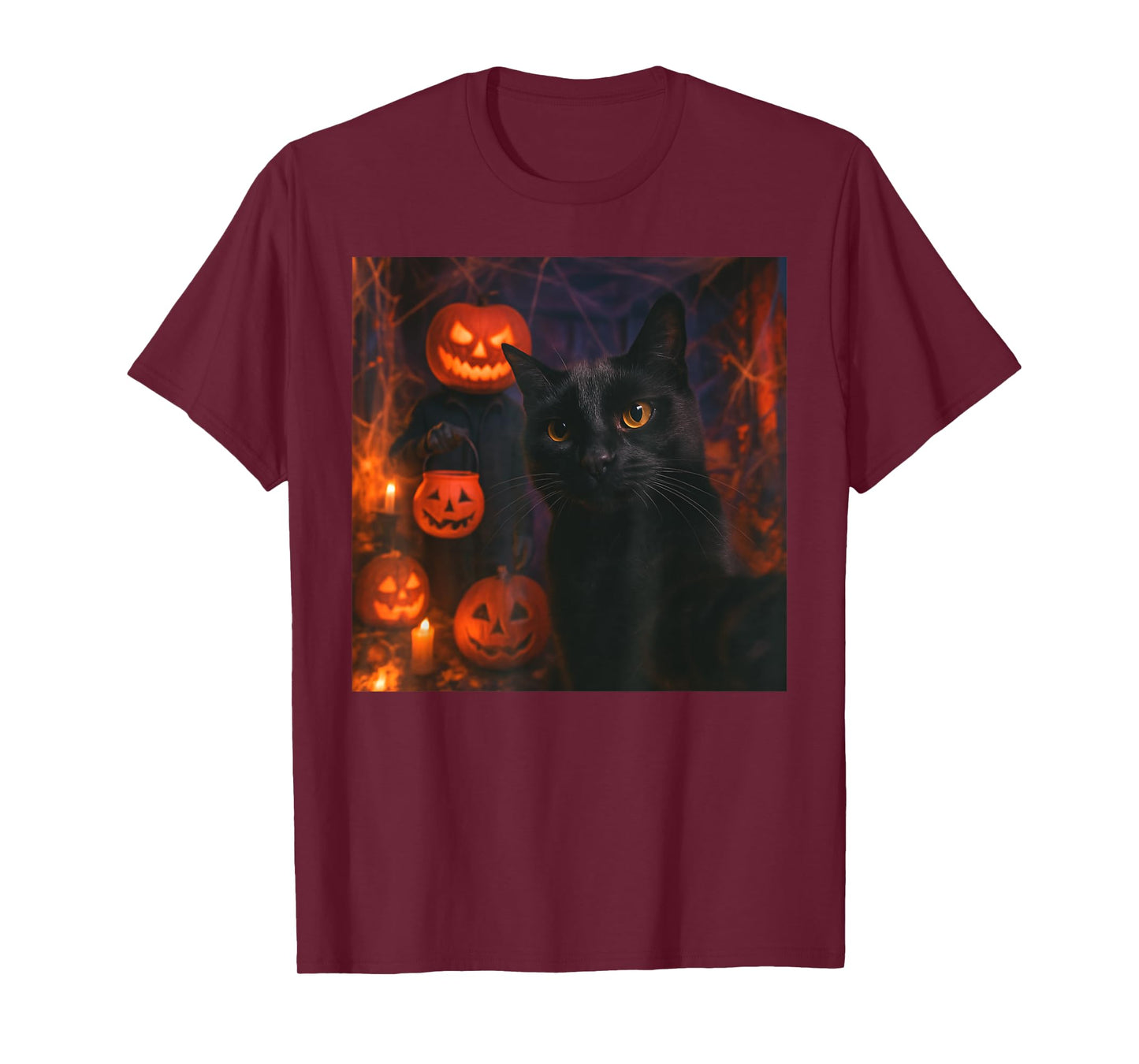 Funny Cat Selfie with Jack O’ Lantern Halloween T-Shirt