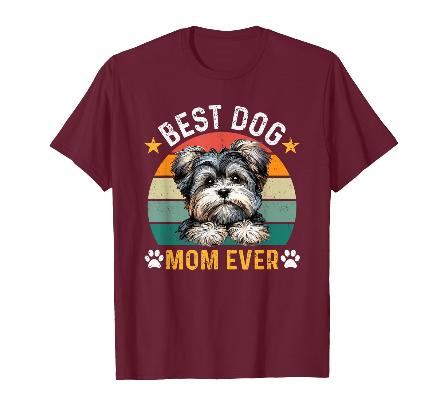 Best Morkie Dog Mom Ever Funny Dogs Owner Retro T-Shirt