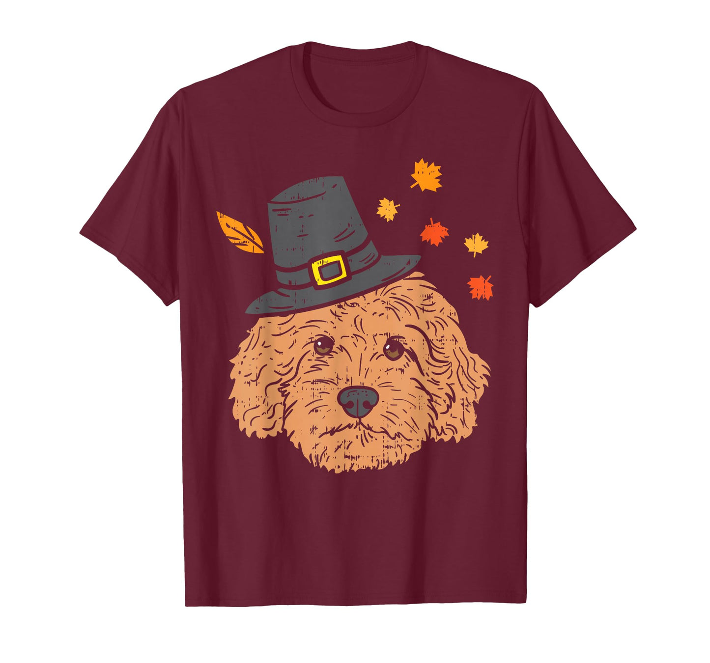 Pilgrim Goldendoodle Dog Thanksgiving Fall Autumn Leaf Gift T-Shirt