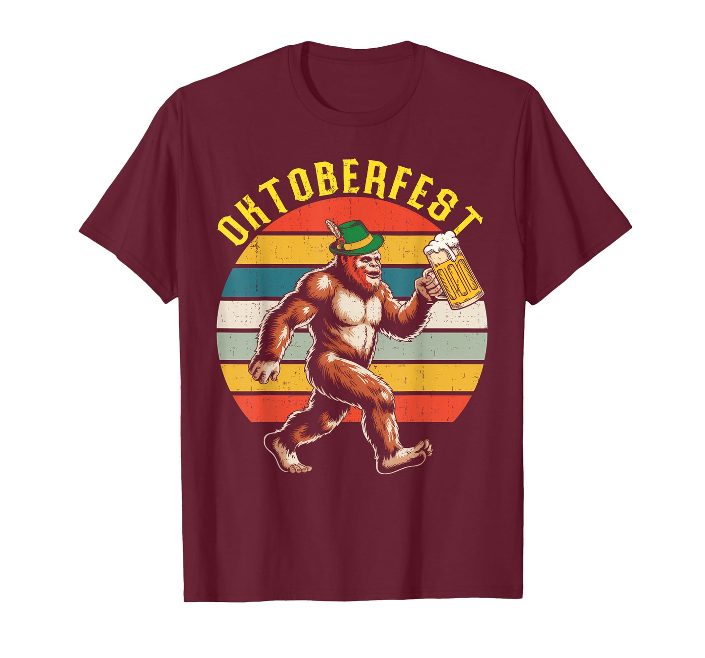 Sasquatch Oktoberfest Funny Beer Mug Bavarian Hat Men Women T-Shirt