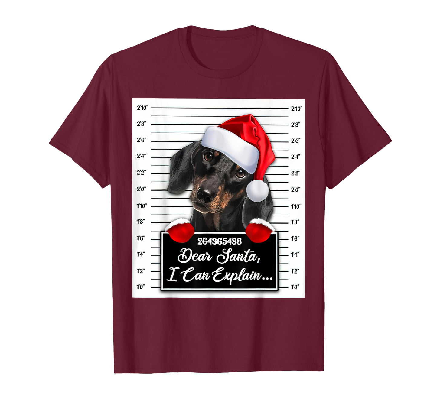 Dachshund Xmas Dear Santa I Can Explain Funny Christmas T-Shirt