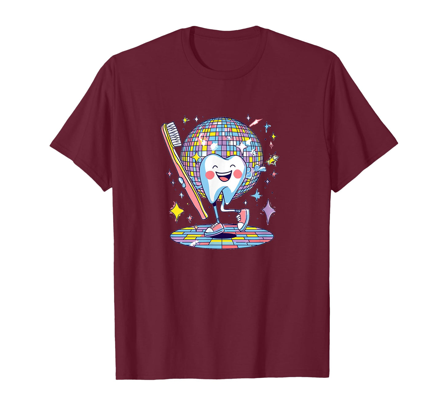 Cool Tooth Fairy Costume with Toothbrush in Retro Disco T-Shirt