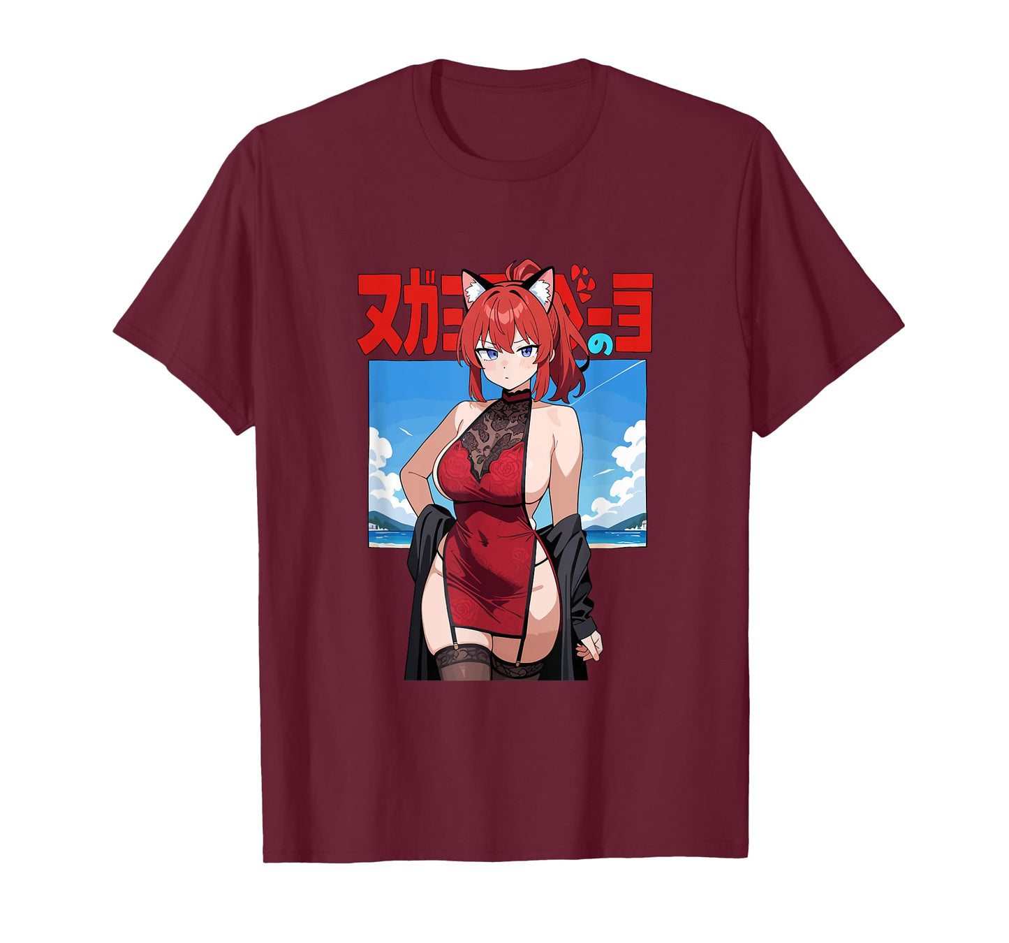 Waifu Sexy Anime Girl Hot Neko Cat Girl Japanese Style T-Shirt