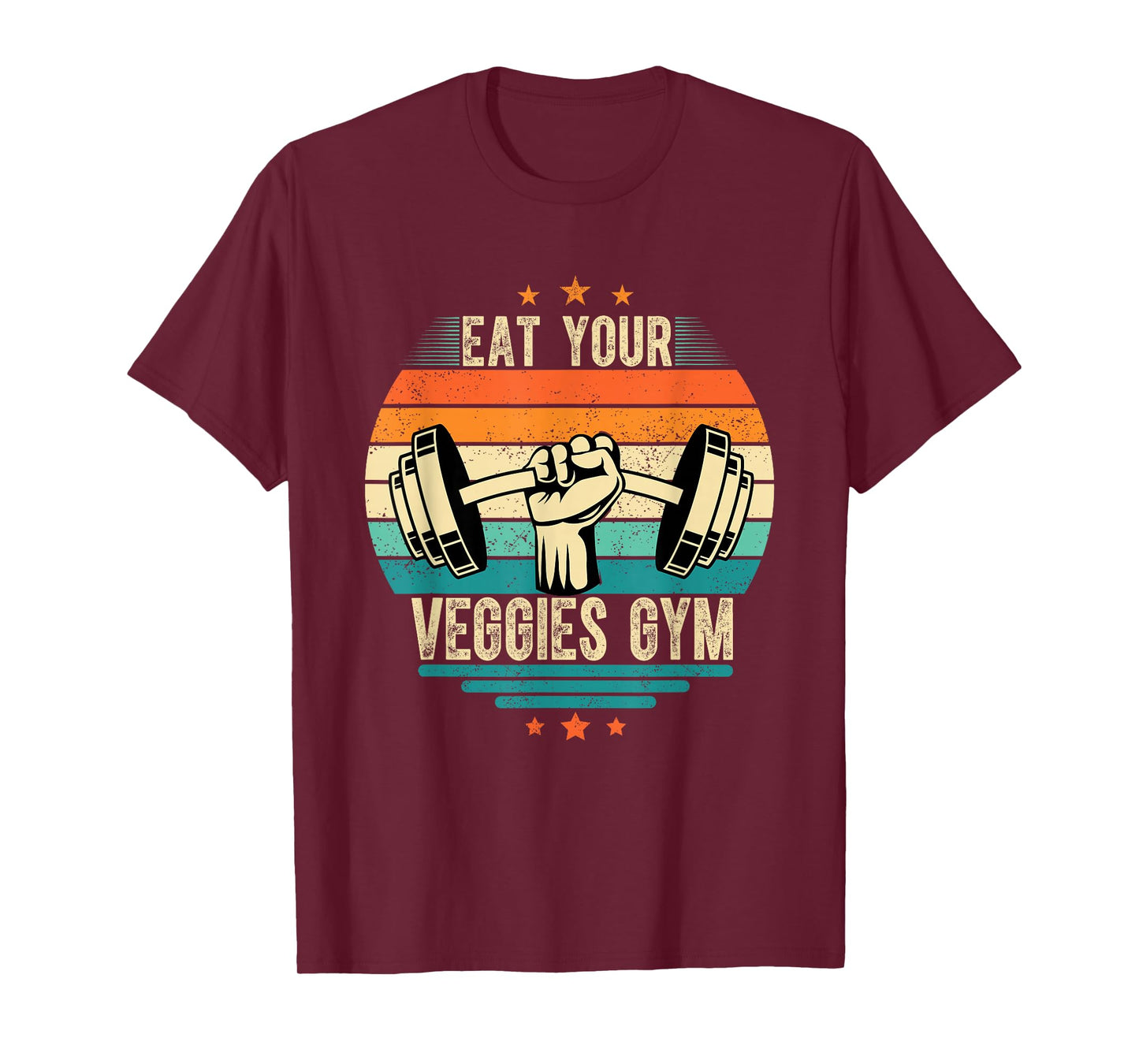Retro Vintage Eat your veggies vegan workout gym motivation T-Shirt