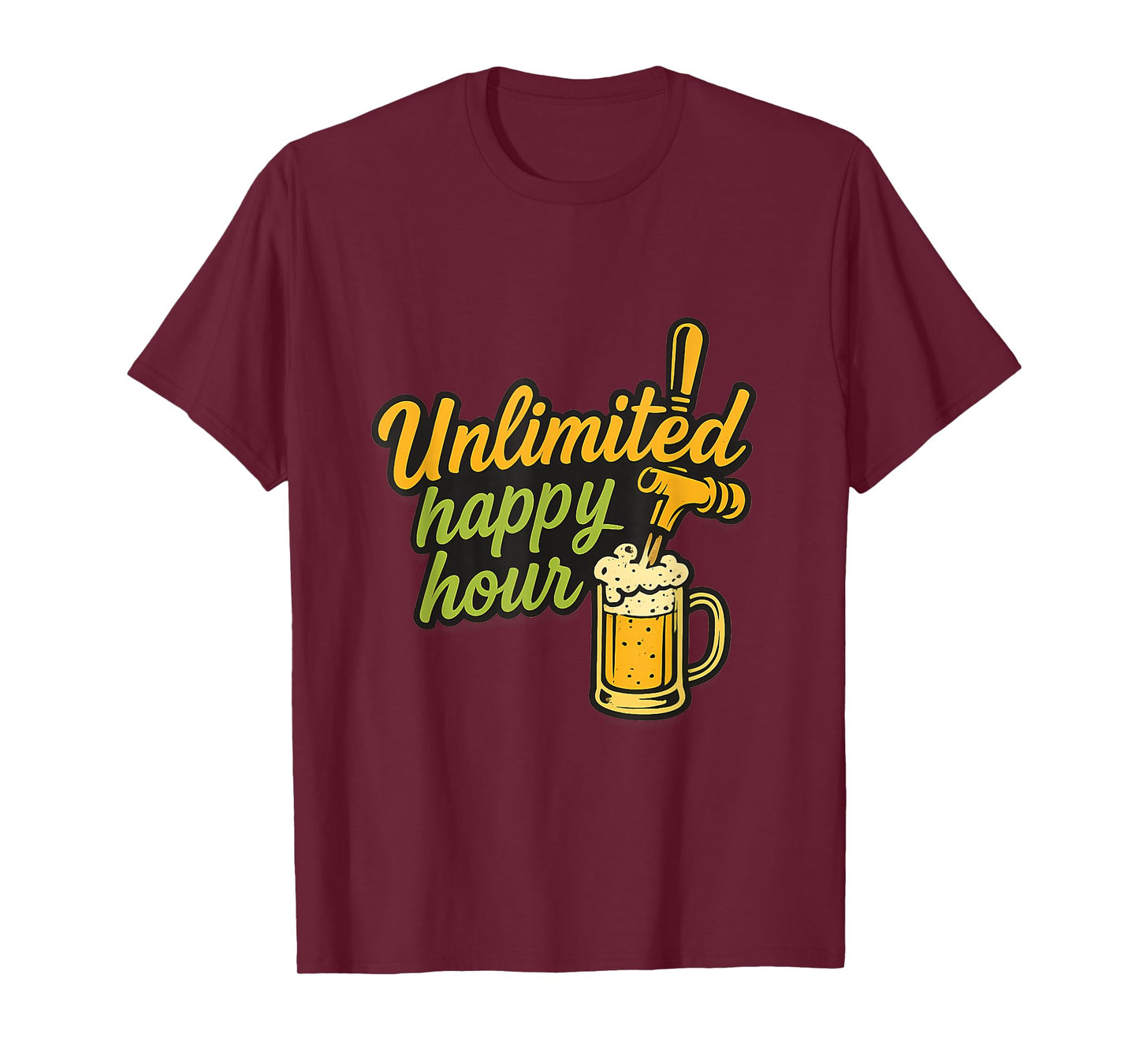 Unlimited Happy Hour Beer Tap Gold Lime Party T-Shirt