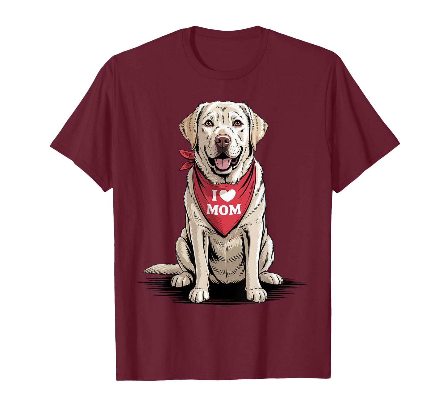 I Love Mom Yellow Labrador Retriever Lover Dog Mother's Day T-Shirt