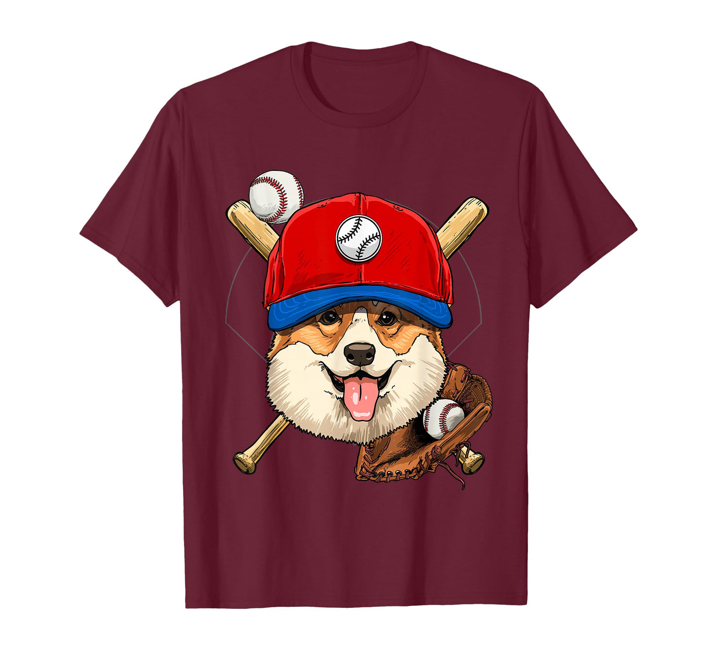 Corgi Baseball Dog Lovers Baseball Player T-Shirt