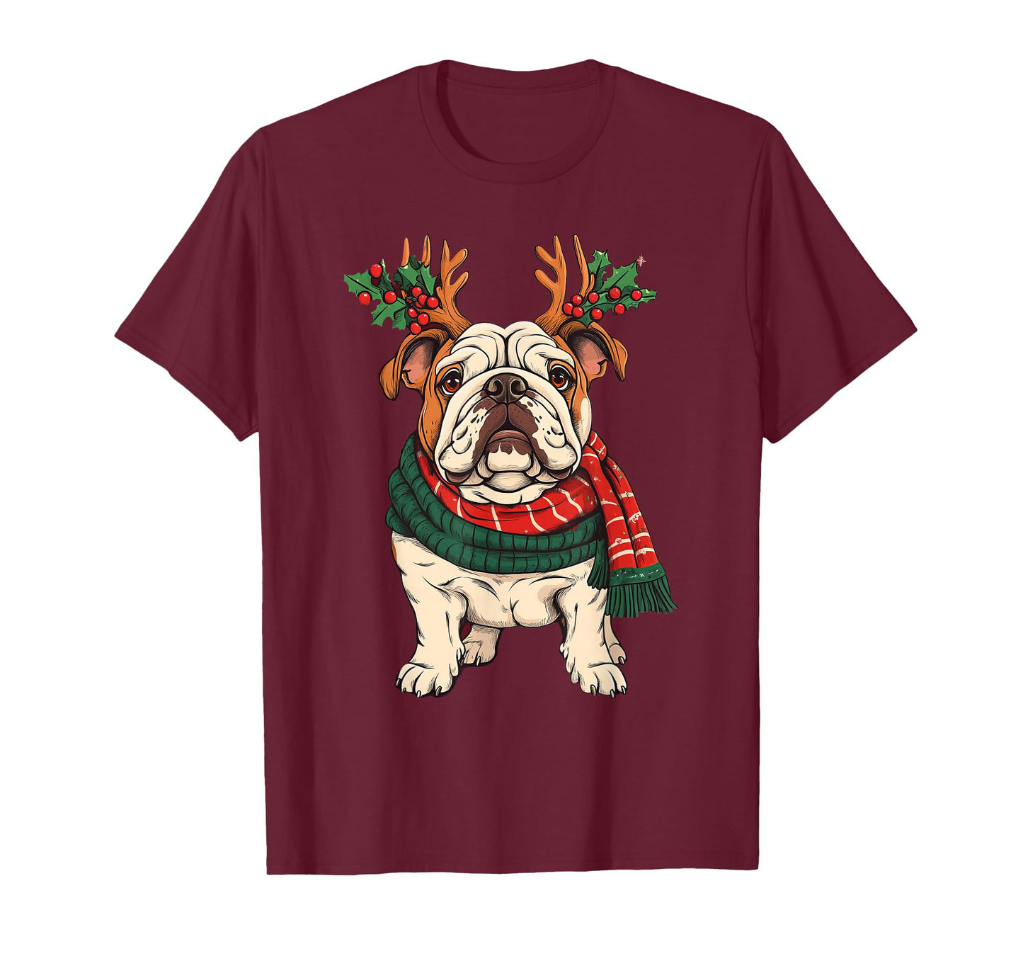 English Bulldog Dog Reindeer Christmas Xmas T-Shirt