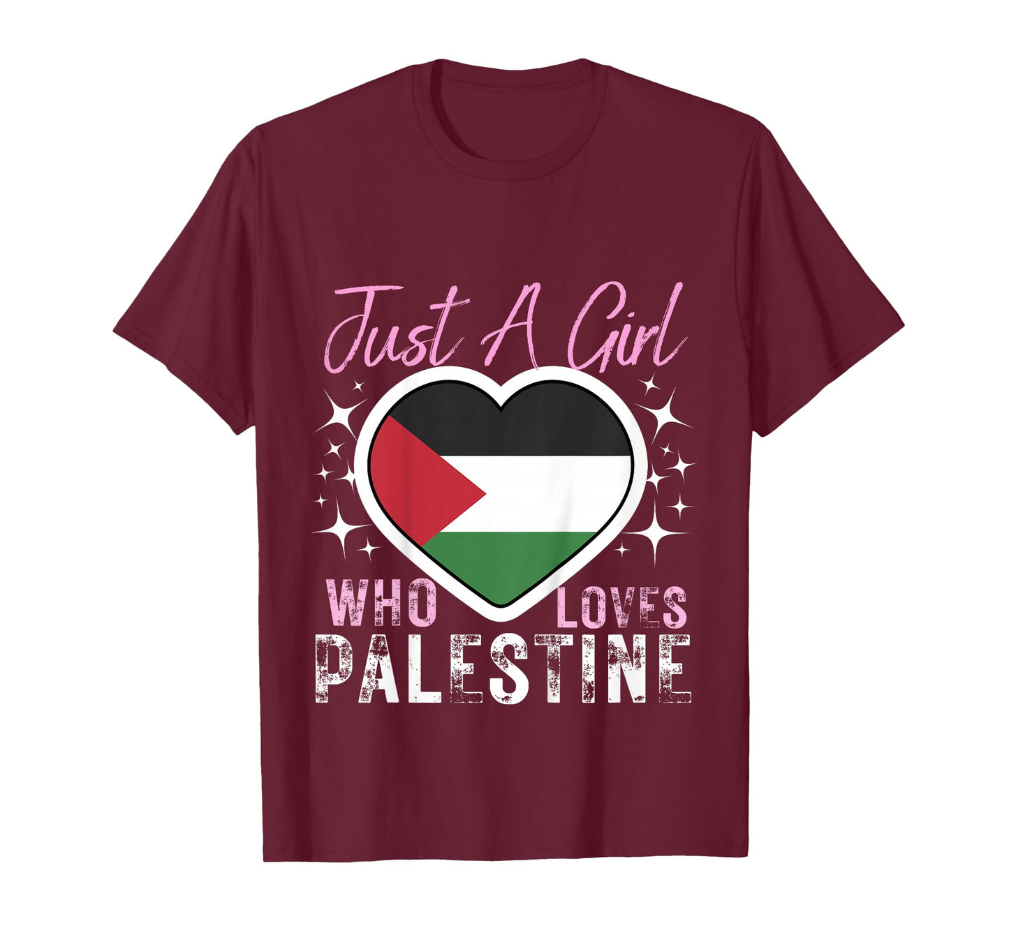 Kids Palestine Just A Girl Who Loves Palestine Heart Flag Girls T-Shirt